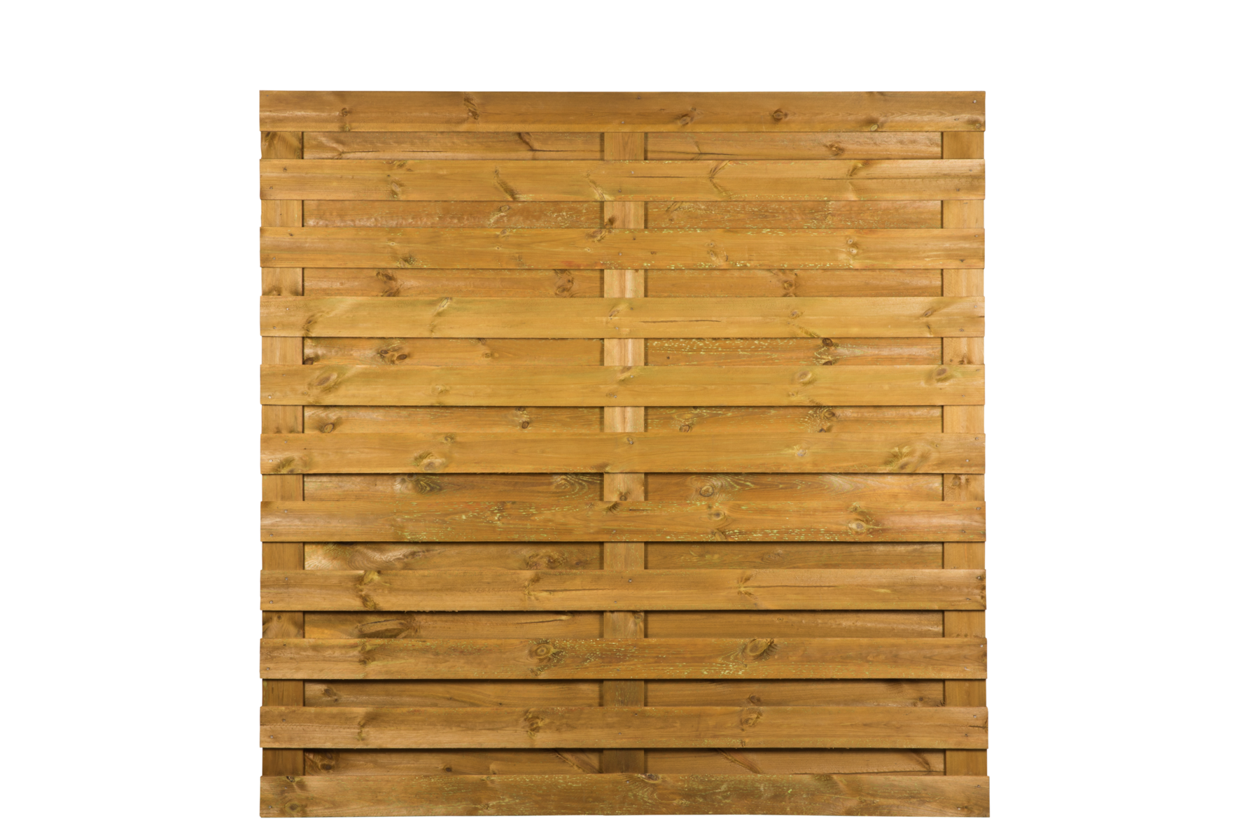 Lamelhegns Plankeværk 180x180cm Brun Imprægneret
