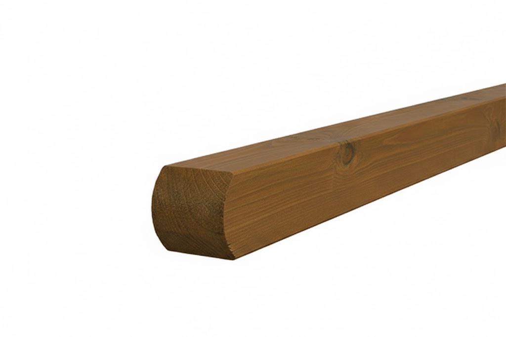 Multistolpe Afrundet 90x90x2700mm Brun Imprægneret